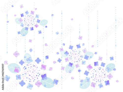 紫陽花の背景イラスト
