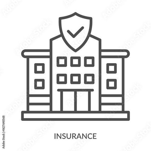 Insurance Icon Line Style. Design Vector Illustration