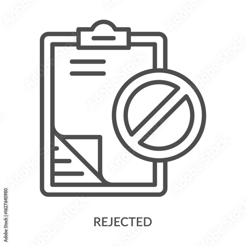 Rejected Icon Line Style. Design Vector Illustration