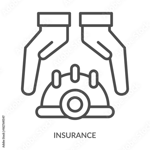 Insurance Icon Line Style. Design Vector Illustration