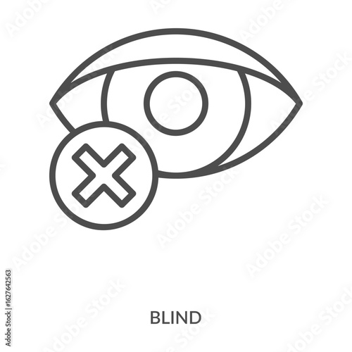 Blind Icon Line Style. Design Vector Illustration