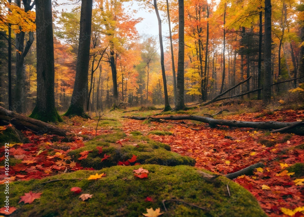 Obraz premium autumn forest floor