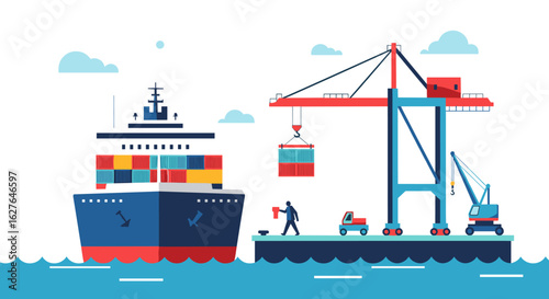 Efficient port operations and global cargo shipping with intermodal logistics services