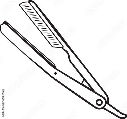 Classic straight razor illustration a traditional barber tool for shaving and grooming depicted in a simple black and white line drawing
