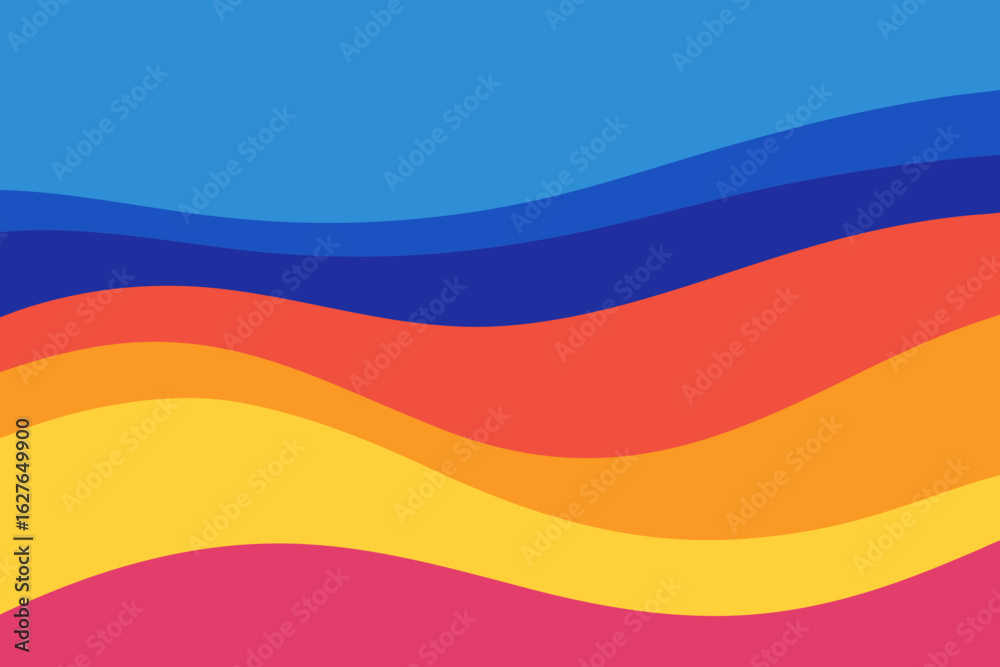 Naklejka premium Vibrant abstract wavy color bands background