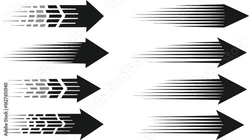 Vector art of speed arrows isolated
