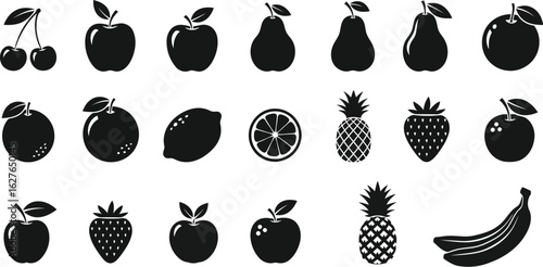 Vector art of assorted fruits isolated 