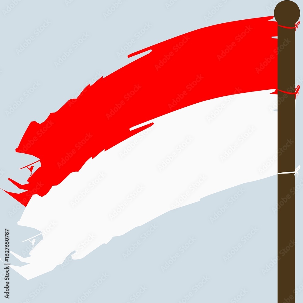 Fototapeta premium The Indonesian Red and White flag flies