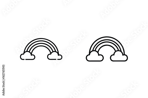 Rainbow arcs with clouds weather