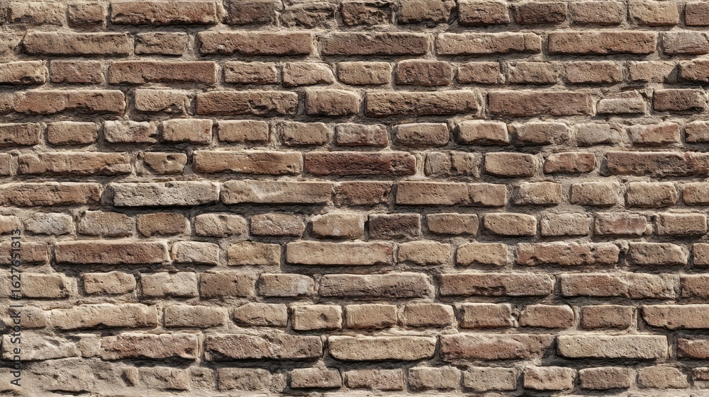 Fototapeta premium Textured brick wall with earthy tones. AI image