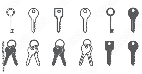 Corporate Key Symbols - 12 Professional Icons for Business Security (EPS/AI)