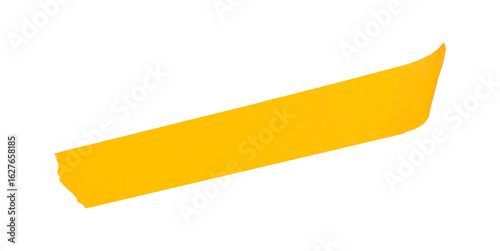 Single yellow tape isolated on transparent background
