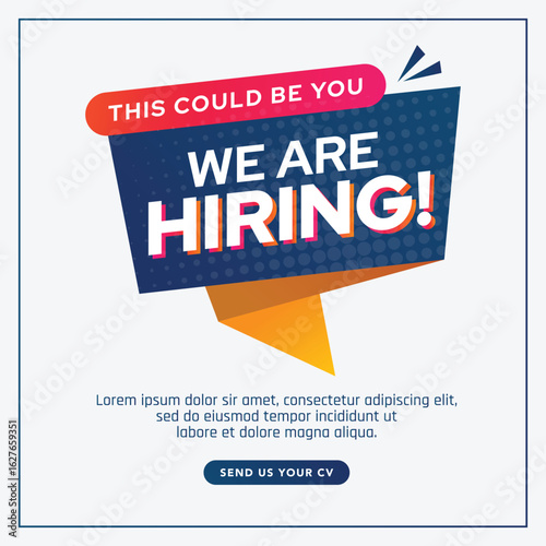 Photos We are hiring announcement banner