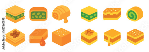 Colorful Eastern Sweets Icons