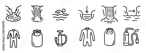 Canyoneering Icons Grid