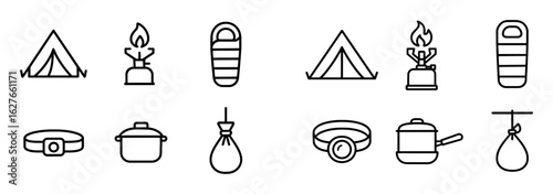 Minimalist Camping Icons