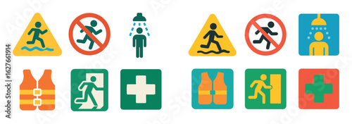 Colorful Pool Safety Icons