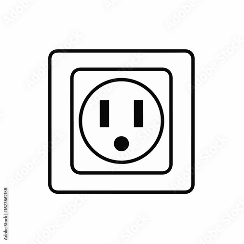 White power outlet on white background. Power outlet is simple design. Power outlet is perfect for home appliance design.