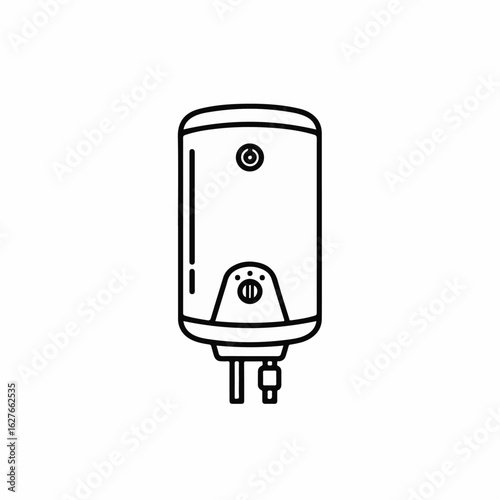 Water heater tank appliance for home showcases sleek design and essential home comfort. Water heater installation highlights plumbing and electrical connections