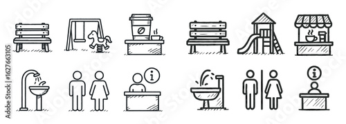 Supermarket Amenities Icons