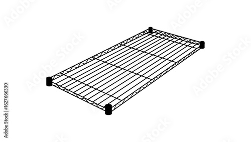 Steel Wire Shelf, black isolated silhouette