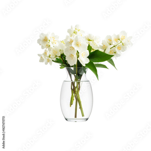 Wallpaper Mural available vase with beautiful white flowers, png file of isolated cutout object with shadow on transparent background. Torontodigital.ca