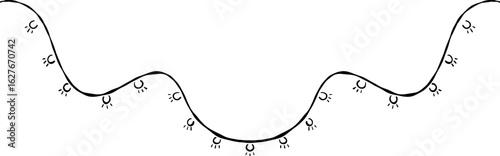 Hand Drawn Wedding Hanging Light Bulbs Illustration