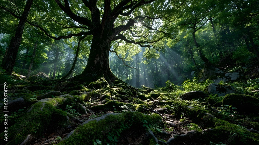 Fototapeta premium Ancient tree in forest