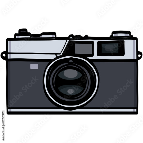 Photo Camera Retro Vintage Drawing Vector Illustration