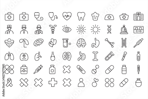 Collection of modern medical icons for apps and websites