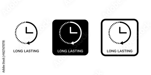 Long Lasting Icon Set for Durable Product and Quality Label Designs