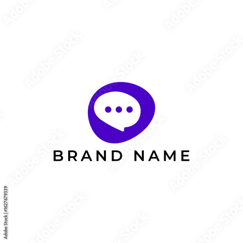 ABSTRACT ILLUSTRATION LETTER O WITH BUBBLE CHAT TALK LOGO PURPLE ICON TEMPLATE DESIGN VECTOR FOR YOUR BUSINESS