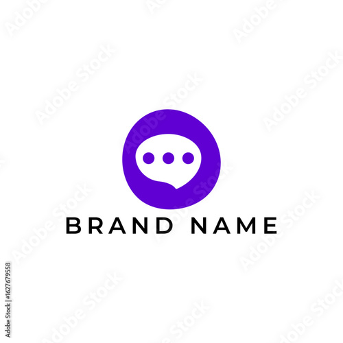 ABSTRACT ILLUSTRATION LETTER O WITH BUBBLE CHAT TALK LOGO PURPLE ICON TEMPLATE DESIGN VECTOR FOR YOUR BUSINESS