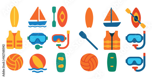 Colorful Water Sports Icons