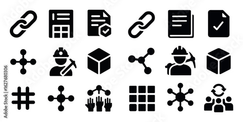Cryptocurrency Icon Grid