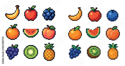 Pixel Art Breakfast Grid