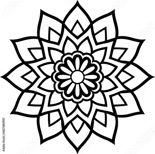 Vector abstract mandala pattern. Art on the wall. Coloring book Lace pattern The tattoo. Design for a wallpaper Paint shirt and tile Sticker Design, Decorative circle ornament in ethnic oriental style