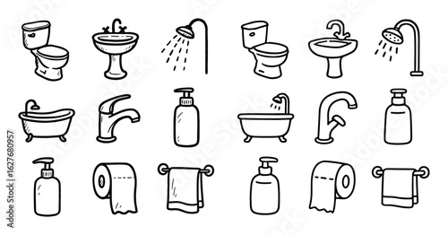 Bathroom Icon Sketches
