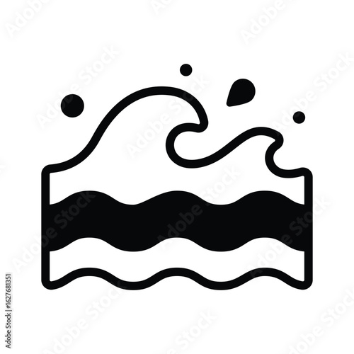 Check out this glyph icon of ocean water wave