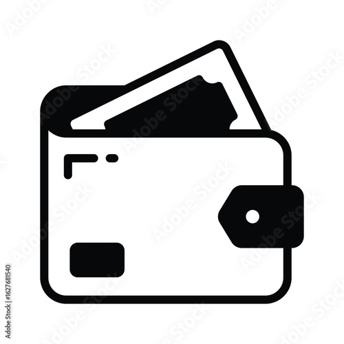 Visually appealing glyph icon of lost travel wallet