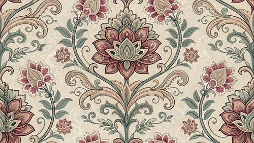 detailed vintage damask seamless pattern features floral and ornamental motifs.image can be used on websites and blogs as a background,for textile and wallpaper design, or for invitations and branding