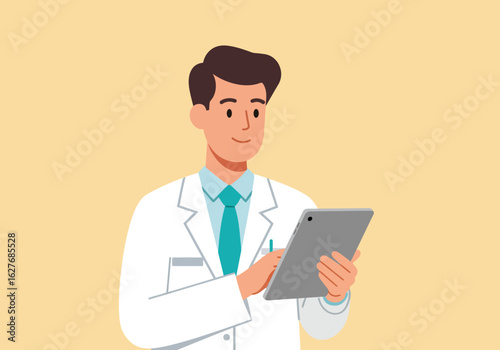 Doctor Using Tablet: Modern Healthcare Professional with Digital Device