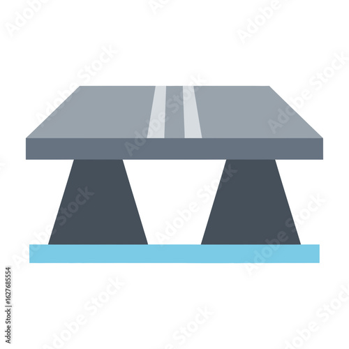Elevated road section with support columns; flat vector illustration on white.