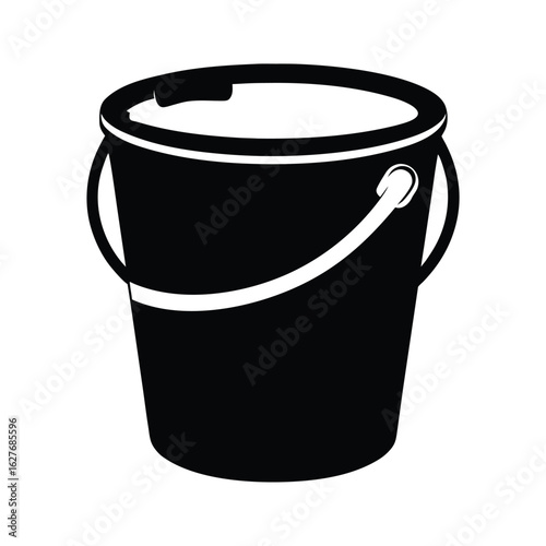 Silhouette of an ice bucket on white background Vector illustration