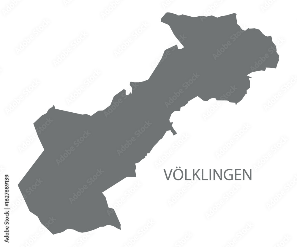 Fototapeta premium Völklingen city map grey illustration silhouette
