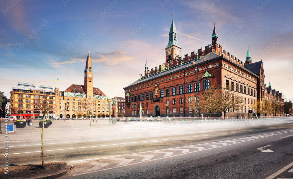Naklejka premium Denmark Zealand Copenhagen City Hall - Denmark capital, nobody