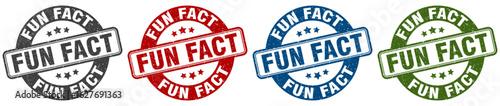 fun fact stamp. fun fact round stamp set isolated on white background
