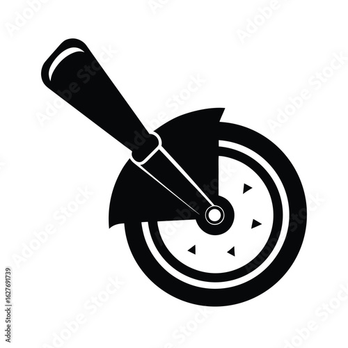 Silhouette of a pizza cutter on white background Vector illustration