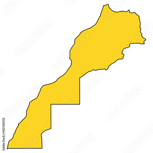 Morocco map symbol shape, travel web flat concept icon vector illustration .