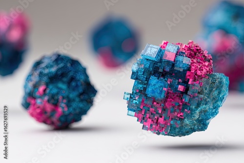 Fototapeta Naklejka Na Ścianę i Meble -  Abstract spheres composed of small, colorful cubes